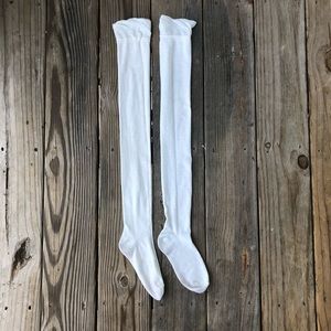 White Over The Knee Socks